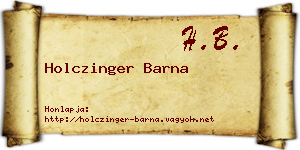 Holczinger Barna névjegykártya